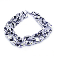 Drop Ship Simple Texture Bracelet 316L Stainless Steel Fashion Jewelry Men Fashion Biker Bracelet 2024 - buy cheap