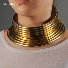 Gargantilla de estilo occidental para mujer, Collar de cuero dorado, ajustable, africano, joyería 2024 - compra barato