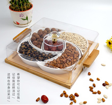 Separated ceramic dried fruit platter square snack candy nut box combination with lid snack tray 2024 - buy cheap