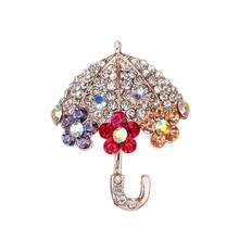Hot Sale  Crystal Umbrella Brooch Decorative Accessories Wedding Bridal Jewelry Flower Brooch Pin 2024 - buy cheap