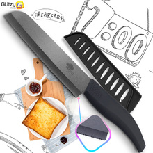 Керамический нож с зубчатыми лезвиями, кухонный нож с черным цирконием для готовки хлеба, 6 дюймов, 4 цветных ручки, для фруктов, с защитным чехлом 2024 - купить недорого