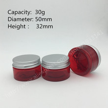 Wholesale 500X30g PET jar, 30 Gram Red Plastic Cream Jar, 1 oz Jar For Child Safe, 30 ml Cosmetic Container Hot sale 2024 - buy cheap