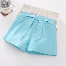 Pantalones cortos de verano para niñas pequeñas, ropa informal que combina con todo, con cinturón, 3 colores, 2019 2024 - compra barato