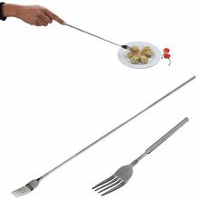 Garfo telescópico de aço inoxidável diy extensível jantar frutas sobremesa garfo longo talheres cozinha acessórios para churrasco 2024 - compre barato