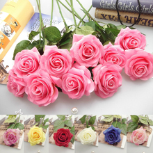 (20 pieces/lot) Fresh rose Artificial Flowers Pu Real Touch rose Flowers Home Wedding Party or Birthday Decorations 15121502 2024 - купить недорого
