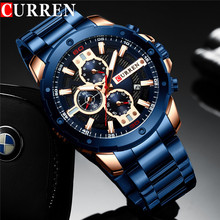 CURREN-Reloj de pulsera de acero inoxidable para hombre, cronógrafo resistente al agua, militar, deportivo, 8336 2024 - compra barato