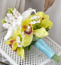 Handmade искусственный цветок свадебный цветок невесты с цветами в руках hyacinty Орхидея 2024 - купить недорого
