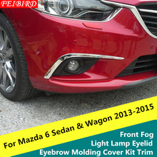 ABS Front Fog Light Foglight Lamp Eyelid Eyebrow Molding Cover Kit Trim Accessories For Mazda 6 Sedan & Wagon 2013 2014 2015 2024 - buy cheap