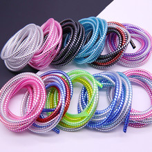 50pcs/lot Plating Sequins 1.5M TPU spiral USB Charging cable cord protector cable winder  cable Protection for iphone Android 2024 - buy cheap