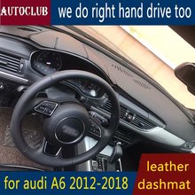 Dashmat de cuero para Audi A6 C7 2013-2018, almohadilla de la cubierta del tablero, Alfombra de tablero, cubierta personalizada, 2014, 2015, 2016, 2017, LHD + RHD 2024 - compra barato
