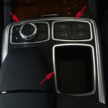 Cubierta de almacenamiento Multimedia para consola de coche, Marco portavasos de agua, pegatina embellecedora para Mercedes Benz ML W166 GL X166 class 2024 - compra barato