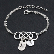 Bff-pulsera con abalorios de "Best Friend Forever" hecha a mano, A-Z doble Infinity, 26 pulseras con letras, joyería 2024 - compra barato