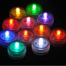 12 * RGB Изменение цвета центральный кристалл декор Долговечные батареи LED Погружные под вазу чайный свет Праздничные огни 2024 - купить недорого