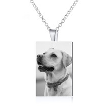 Заказное фото кулон ожерелье Персонализированное изображение памяти ювелирные изделия титановая сталь квадратная собака бирка 2024 - купить недорого