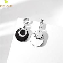 Flyleaf Handmade Platinum Plated Asymmetry Drop Earrings For Women Round Circle Dangle Statement Earings Fashion Jewelry 2024 - buy cheap