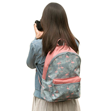 Mochila de nylon flamingo feminina, mochilas multifuncionais para laptop coreano infantil, mochila escolar para adolescentes 338 2024 - compre barato