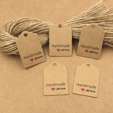 200pcs Kraft Paper Gift Tags With Strings,Wedding Packing Labels Love Handmade Kraft tags ,Paper Card Price tags,Hang tags 2024 - buy cheap