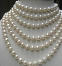 Hermoso collar de perlas AKOYA blancas de 100 pulgadas y 8-9MM, joyería fina Natural de estilo Noble, envío gratis 2024 - compra barato