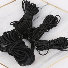 New Arrival 1/1.5/2/2.5/3/4/5mm Black High-Elastic Round Elastic Rope Rubber Cords Elastic Line DIY Jewelry Findings Wholesale 2024 - buy cheap