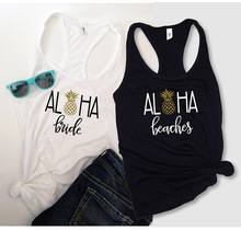 personalised Aloha Beaches luau Wedding Bride bridesmaid t shirts Bachelorette party tanks tops company gifts party favors 2024 - buy cheap