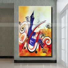 Pintura al óleo abstracta para decoración del hogar, lienzo grande y largo, pintado a mano, cuadro artístico de pared para sala de estar y dormitorio 2024 - compra barato