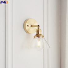 IWHD Copper Glass Wall Lamp Vintage Bedroom Bathroom Mirror Light Nordic Edison Wall Sconce Lights Home Lighting luminaire 2024 - buy cheap