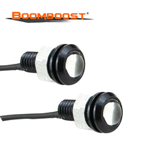 Luz de circulación diurna para coche, lámpara LED Hawkeye de 9W, DRL, niebla, Ojo de águila, resistente al agua, DC 12V, 18mm, color negro, 2 uds./lote 2024 - compra barato