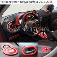 Red Switch bowl shift outlet air condition lift glass read steering wheel trim For Benz smart fortwo forfour 2015 2016 2017 2018 2024 - buy cheap