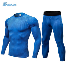 Goexplore Men Running Set Compression Shirt+Pants Bodybuild Tight Long Sleeves Shirts Leggings Sport Suit  Fitness Sportswear 2024 - buy cheap