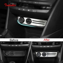 Tonlinker Interior Cigarette lighter position Cover stickers for Peugeot 2008 2014-19 Car styling 1 PCS Stainless steel sticker 2024 - buy cheap
