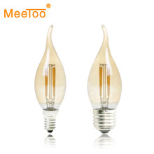 Dimmable LED Filament Candle Light Bulb New E14 E27 AC 220V 2W 4W 6W C35 LW Vintage Edison Bulb for Chandelier Warm White 2200K 2024 - buy cheap