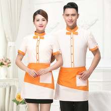 Hotel Camarero Workwear Summer Restaurant Waitress Uniform Short Sleeve Hot Pot Shop Catering Men Waiter Uniform Shirt H2298 2024 - buy cheap