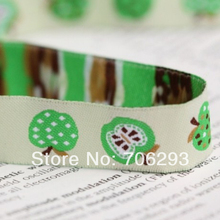 2014 NEW  wholesale 5/8 '(16 mmx10yards) Polyester Woven Jacquard Ribbon  with Green apple 2024 - buy cheap