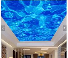 Papel de parede com foto 3d personalizada para teto, murais azuis dos sonhos do teto frescos 3d papel de parede para quarto 2024 - compre barato