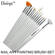 Ellwings 15pcs Professional Nail Brush Nail Set Nail Art Design Decoration Dotting Painting Drawing Gel Varnish Pen Nail Tools 2024 - buy cheap