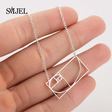 SMJEL New Fibonacci Necklace Link Chain Golden Ratio Necklaces for Women and Men School Graduation Gift moda mujer Jewelry 2024 - buy cheap
