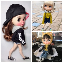 Cool Doll's Blyth Clothes long Sleeve Hoodie/Denim Shorts Pants /doll Coat for blyth,ob24,azone s 1/6 Doll Accessories for dolls 2024 - buy cheap
