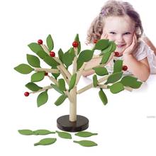 2 colors DIY Montessori Wooden Assembly Puzzle Toy Green Leaves Building Chopping Assembled Tree  Children Educational Birthday 2024 - buy cheap