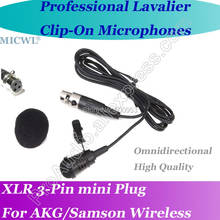 MICWL ME4 Pro Microfone Lavalier para Lapel Microphone for AKG Samson Gemini Wireless XLR Mini 3-Pin 2024 - buy cheap