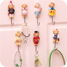 Cute cartoon decorative wall hook Door Sticky hangers strong adhesive hooks key holder  organizer home decor 2024 - buy cheap