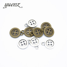 YuenZ 20 pcs Metal Round Button Charms Pendants Antique Jewelry Making DIY Handmade Craft 16*13mm J304 2024 - buy cheap