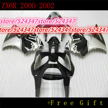 fairings set for Kawasaki ZX-6R 2000 2001 2002 silver black motorcycle fairing kit Ninja 636 ZX6R 00-02 2024 - buy cheap