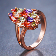 Emmaya Zircons Luxury Multicolor Women Wedding Rings AAA Cubic Zirconia Fashion Geometric CZ Bridal Ring Jewelry 2024 - buy cheap