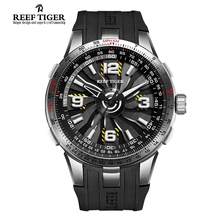 Мужские наручные часы Reef Tiger/RT, спортивные стальные автоматические часы с резиновым ремешком, RGA3059 2024 - купить недорого