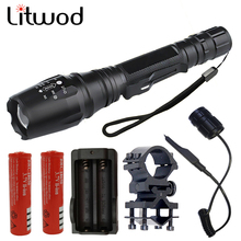 Litwod lanterna tática poderosa de led, z20v5 xhp50, xm-l l2 zoom, para bateria 2x18650, luz de caça 2024 - compre barato