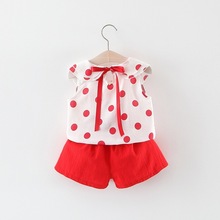 Children Girls Clothing Sets Summer Sleeveless Dot Outfits Kids Fashion Princess Cloth Clothes Sport Suit Wear Cute Costume 5yrs 2024 - buy cheap
