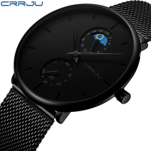 CRRJU Fashion Watches Mens Full Steel Dress Watches Luxury Quartz Watch Men Casual Mesh Waterproof Sport Watch erkek kol saati 2024 - buy cheap