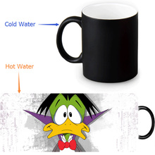 Caneca mágica foto personalizada duckula, caneca que muda de cor térmica 350ml/12oz caneca de café cerveja leite presente dia das bruxas 2024 - compre barato