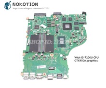 NOKOTION для Acer aspire E5-575 E5-575G материнская плата для ноутбука SR2ZU I5-7200U CPU GTX950M DAZAAMB16E0 NBGDF1100B 2024 - купить недорого