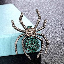 Zlxgirl jewelry punk rhinestone spider brooches men jewelry fashion kids christmas gifts carton vintage hijab hats accessory 2024 - buy cheap